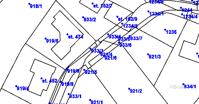 Parcela st. 921/4 v KÚ Šmolovy u Havlíčkova Brodu, Katastrální mapa