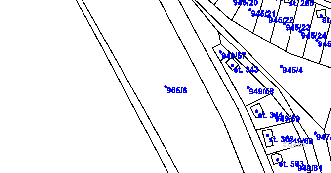 Parcela st. 965/6 v KÚ Šmolovy u Havlíčkova Brodu, Katastrální mapa
