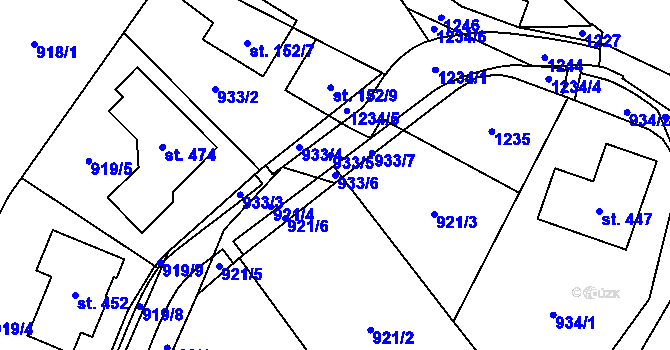 Parcela st. 933/6 v KÚ Šmolovy u Havlíčkova Brodu, Katastrální mapa