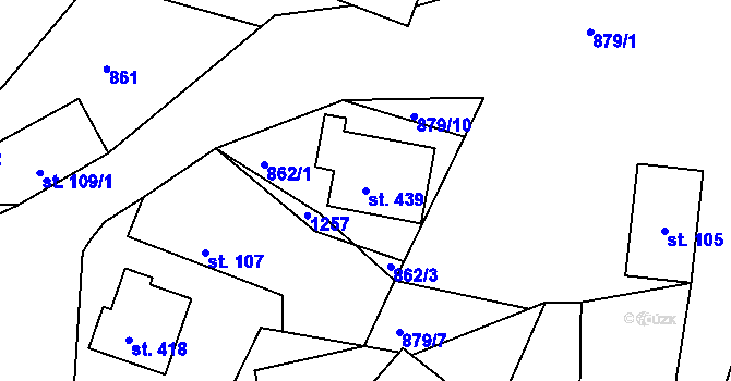 Parcela st. 439 v KÚ Šmolovy u Havlíčkova Brodu, Katastrální mapa