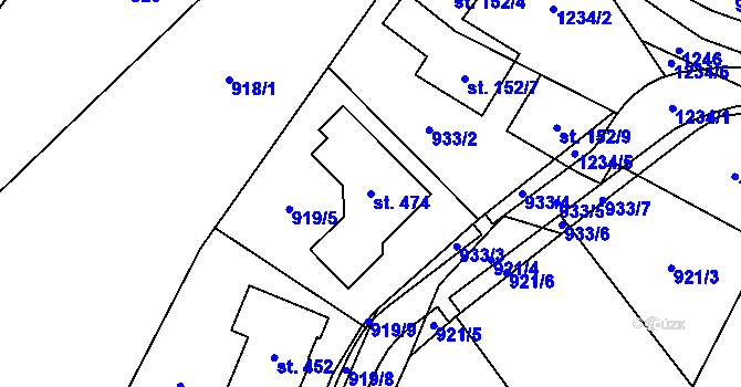 Parcela st. 474 v KÚ Šmolovy u Havlíčkova Brodu, Katastrální mapa