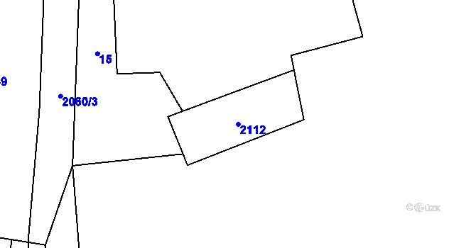 Parcela st. 2112 v KÚ Hostíčkov, Katastrální mapa
