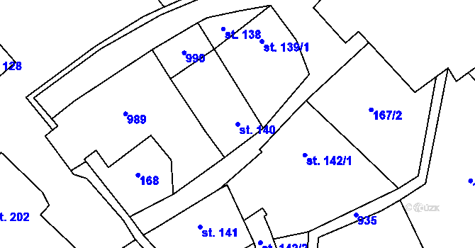 Parcela st. 140 v KÚ Michalovy Hory, Katastrální mapa