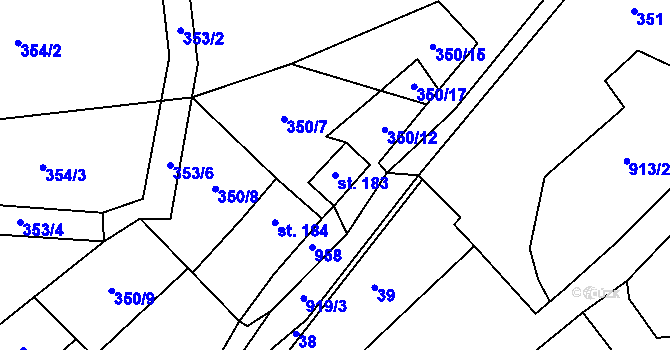 Parcela st. 183 v KÚ Michalovy Hory, Katastrální mapa