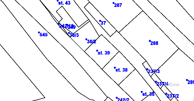 Parcela st. 39 v KÚ Míchov u Boskovic, Katastrální mapa