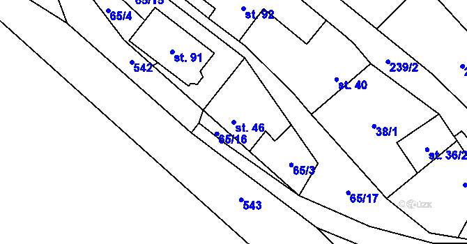 Parcela st. 46 v KÚ Míchov u Boskovic, Katastrální mapa