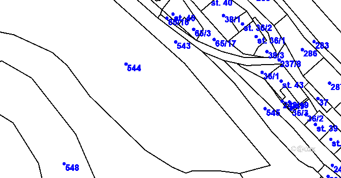 Parcela st. 56/1 v KÚ Míchov u Boskovic, Katastrální mapa