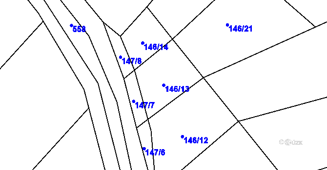 Parcela st. 146/13 v KÚ Míchov u Boskovic, Katastrální mapa