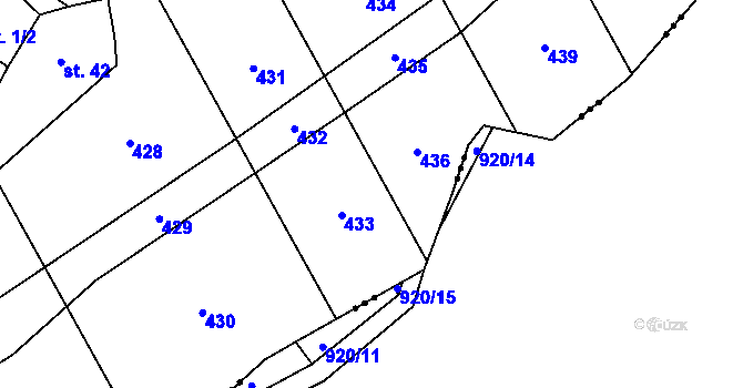 Parcela st. 213/11 v KÚ Míchov u Boskovic, Katastrální mapa