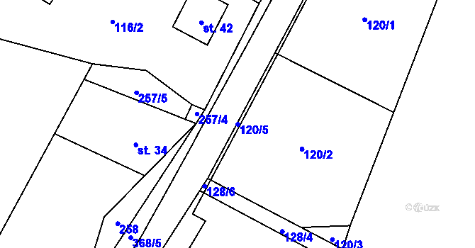 Parcela st. 120/5 v KÚ Podolí u Míchova, Katastrální mapa