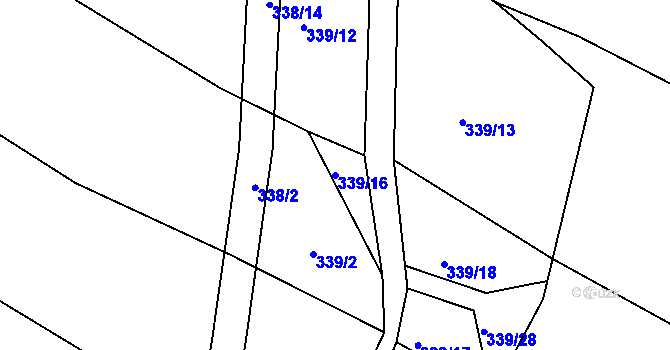 Parcela st. 339/16 v KÚ Mikolajice, Katastrální mapa