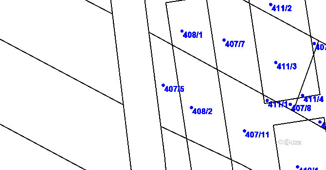 Parcela st. 407/5 v KÚ Mikolajice, Katastrální mapa