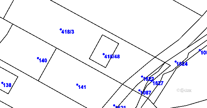 Parcela st. 418/48 v KÚ Mikolajice, Katastrální mapa