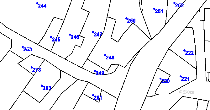 Parcela st. 248 v KÚ Mikolajice, Katastrální mapa