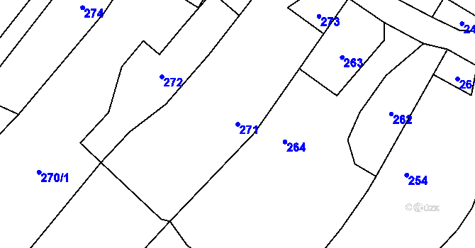 Parcela st. 271 v KÚ Mikolajice, Katastrální mapa