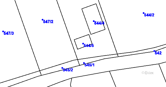 Parcela st. 544/5 v KÚ Mikolajice, Katastrální mapa