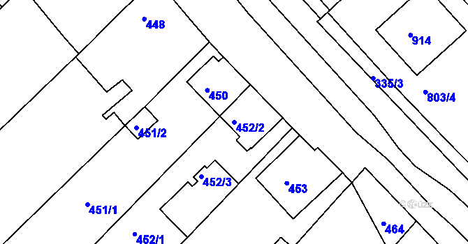 Parcela st. 452/2 v KÚ Míkovice nad Olšavou, Katastrální mapa