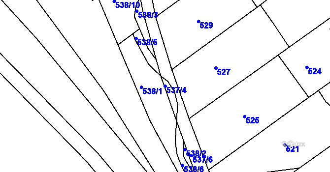 Parcela st. 537/4 v KÚ Míkovice nad Olšavou, Katastrální mapa