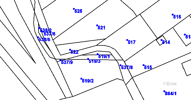 Parcela st. 537/5 v KÚ Míkovice nad Olšavou, Katastrální mapa