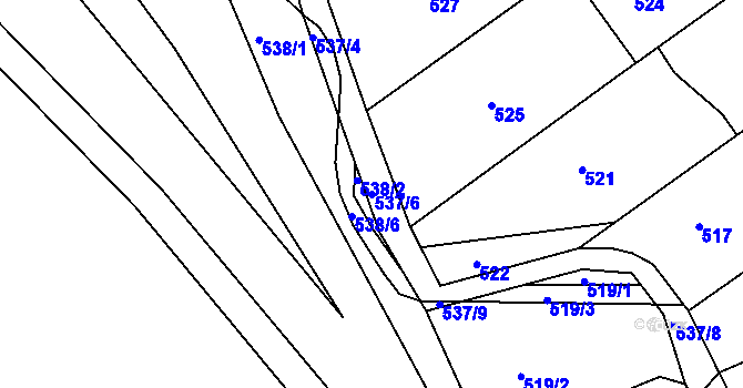 Parcela st. 537/6 v KÚ Míkovice nad Olšavou, Katastrální mapa