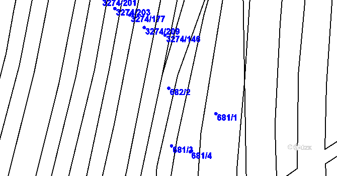 Parcela st. 682/2 v KÚ Míkovice nad Olšavou, Katastrální mapa