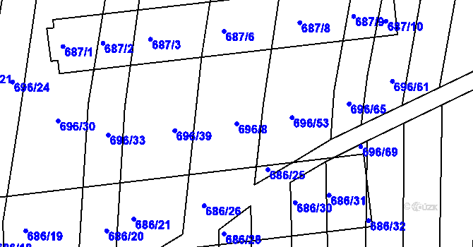 Parcela st. 696/8 v KÚ Míkovice nad Olšavou, Katastrální mapa