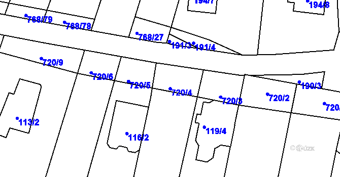 Parcela st. 720/4 v KÚ Míkovice nad Olšavou, Katastrální mapa