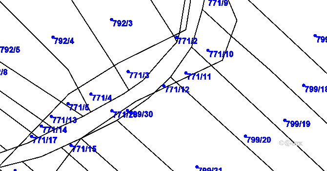 Parcela st. 771/12 v KÚ Míkovice nad Olšavou, Katastrální mapa