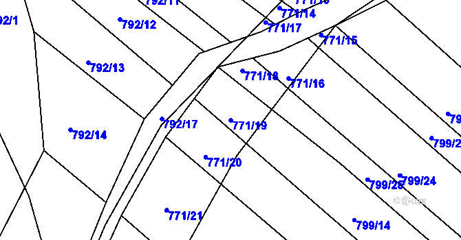 Parcela st. 771/19 v KÚ Míkovice nad Olšavou, Katastrální mapa