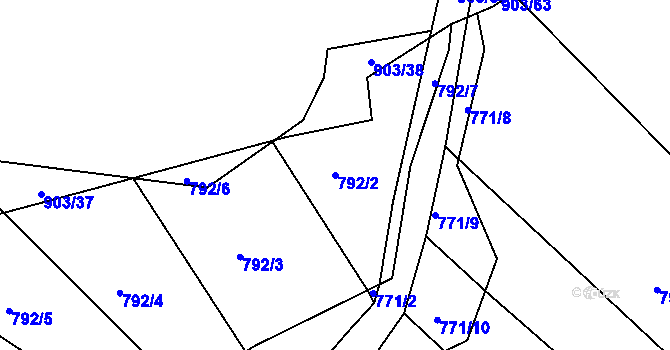 Parcela st. 792/2 v KÚ Míkovice nad Olšavou, Katastrální mapa