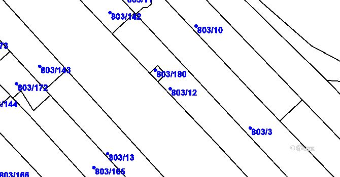 Parcela st. 803/12 v KÚ Míkovice nad Olšavou, Katastrální mapa