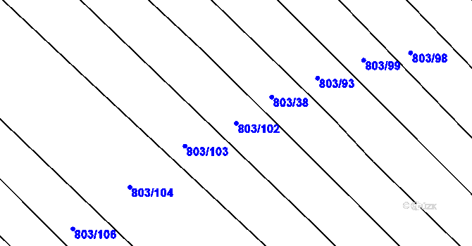 Parcela st. 803/102 v KÚ Míkovice nad Olšavou, Katastrální mapa
