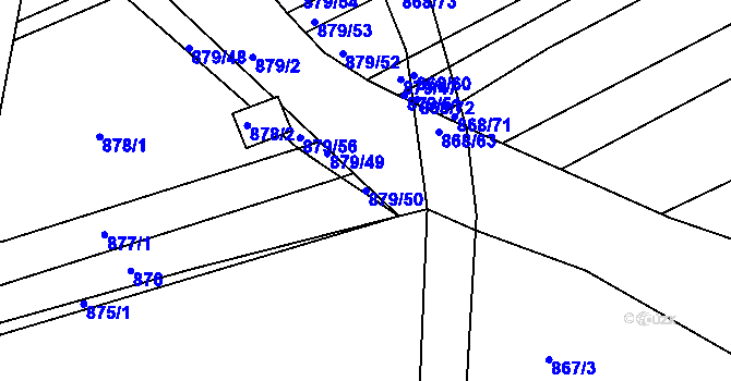 Parcela st. 879/50 v KÚ Míkovice nad Olšavou, Katastrální mapa