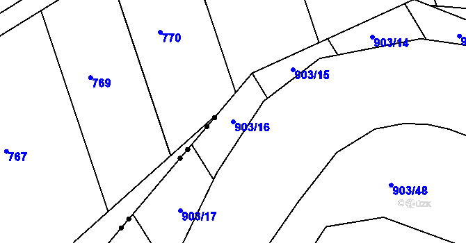 Parcela st. 903/16 v KÚ Míkovice nad Olšavou, Katastrální mapa