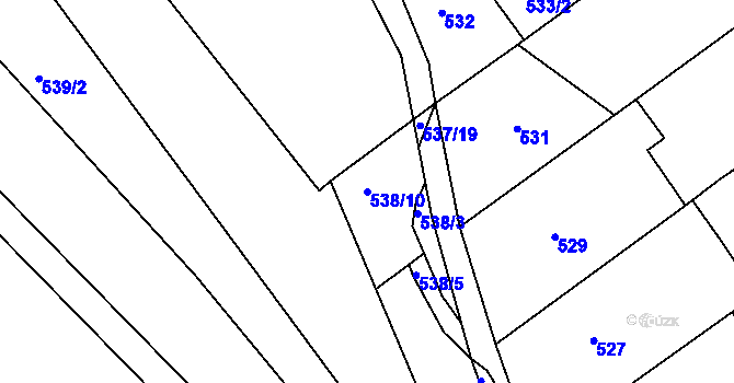 Parcela st. 538/10 v KÚ Míkovice nad Olšavou, Katastrální mapa