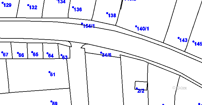 Parcela st. 34/6 v KÚ Míkovice nad Olšavou, Katastrální mapa