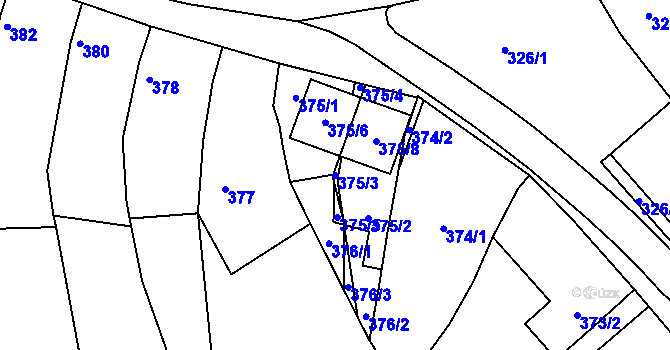 Parcela st. 375/3 v KÚ Míkovice nad Olšavou, Katastrální mapa