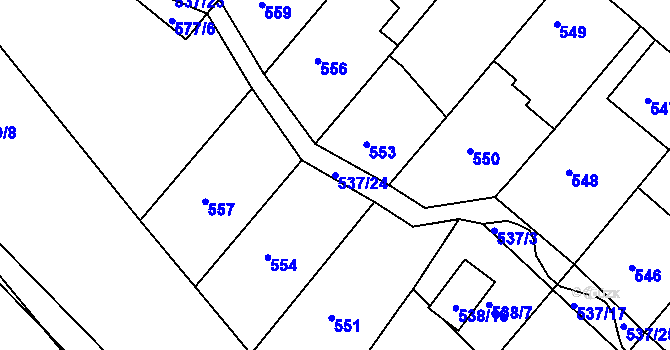 Parcela st. 537/24 v KÚ Míkovice nad Olšavou, Katastrální mapa