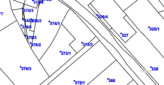 Parcela st. 373/2 v KÚ Míkovice nad Olšavou, Katastrální mapa