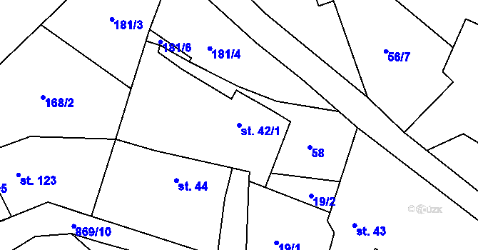 Parcela st. 42/1 v KÚ Svatý Mikuláš, Katastrální mapa