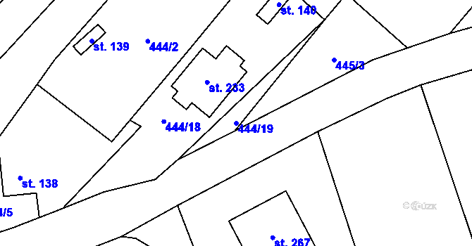 Parcela st. 444/19 v KÚ Svatý Mikuláš, Katastrální mapa