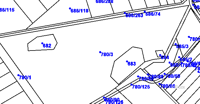 Parcela st. 780/3 v KÚ Svatý Mikuláš, Katastrální mapa