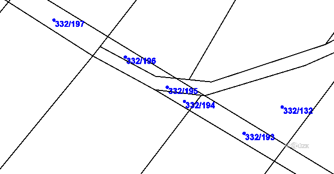 Parcela st. 332/195 v KÚ Svatý Mikuláš, Katastrální mapa