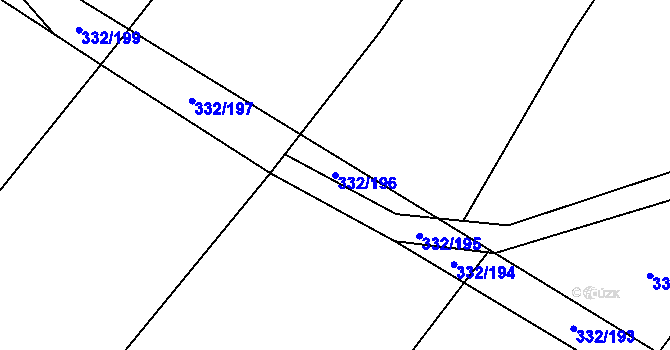 Parcela st. 332/196 v KÚ Svatý Mikuláš, Katastrální mapa