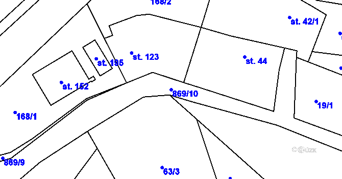 Parcela st. 869/10 v KÚ Svatý Mikuláš, Katastrální mapa