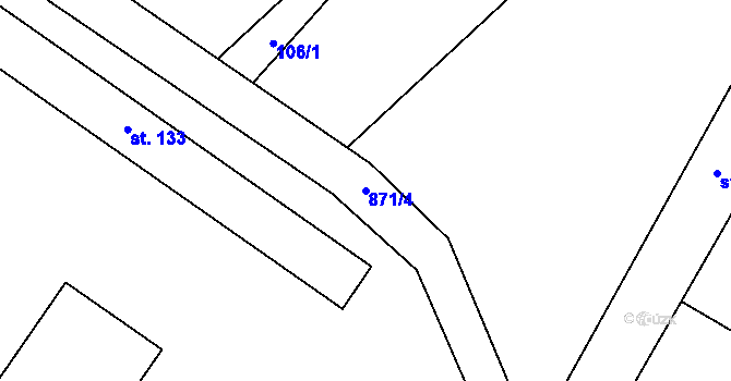 Parcela st. 871/4 v KÚ Svatý Mikuláš, Katastrální mapa