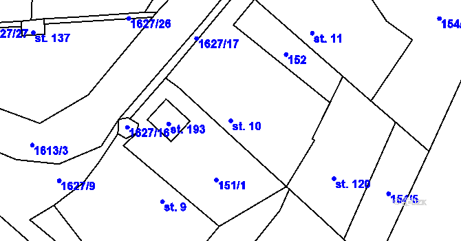 Parcela st. 10 v KÚ Rohozec u Žehušic, Katastrální mapa