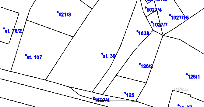 Parcela st. 39 v KÚ Rohozec u Žehušic, Katastrální mapa
