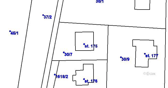 Parcela st. 175 v KÚ Rohozec u Žehušic, Katastrální mapa