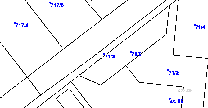 Parcela st. 71/3 v KÚ Rohozec u Žehušic, Katastrální mapa